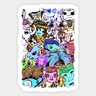 Cartoon Character Mashup Sticker